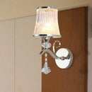 GobekUsa Frosted Glass Bell Wall Sconce - Modern Chrome Lighting for Bedroom