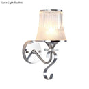 GobekUsa Frosted Glass Bell Wall Sconce - Modern Chrome Lighting for Bedroom