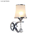 GobekUsa Frosted Glass Bell Wall Sconce - Modern Chrome Lighting for Bedroom