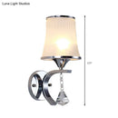 GobekUsa Frosted Glass Bell Wall Sconce - Modern Chrome Lighting for Bedroom
