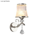 GobekUsa Frosted Glass Bell Wall Sconce - Modern Chrome Lighting for Bedroom