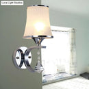 GobekUsa Frosted Glass Bell Wall Sconce - Modern Chrome Lighting for Bedroom