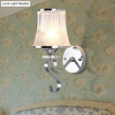 GobekUsa Frosted Glass Bell Wall Sconce - Modern Chrome Lighting for Bedroom
