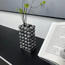 GobekUsa Geometric Crystal Ball Silver Ball Glass Vase, Home Decoration Accessories