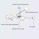 GobekUsa Glass Ball LED Chandelier Chrome Pendant Lamp for Home Decor