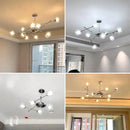 GobekUsa Glass Ball LED Chandelier Chrome Pendant Lamp for Home Decor