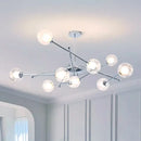 GobekUsa Glass Ball LED Chandelier Chrome Pendant Lamp for Home Decor