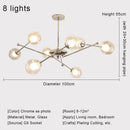 GobekUsa Glass Ball LED Chandelier Chrome Pendant Lamp for Home Decor