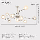 GobekUsa Glass Ball LED Chandelier Chrome Pendant Lamp for Home Decor