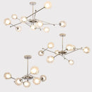 GobekUsa Glass Ball LED Chandelier Chrome Pendant Lamp for Home Decor