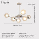 GobekUsa Glass Ball LED Chandelier Chrome Pendant Lamp for Home Decor