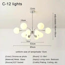 GobekUsa Glass Ball LED Ceiling Chandelier for Modern Living Room and Bedroom
