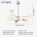GobekUsa Glass Ball LED Ceiling Chandelier for Modern Living Room and Bedroom