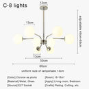 GobekUsa Glass Ball LED Ceiling Chandelier for Modern Living Room and Bedroom