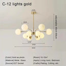 GobekUsa Glass Ball LED Ceiling Chandelier for Modern Living Room and Bedroom