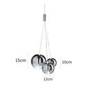 GobekUsa Glass Ball Pendant Lamp - Modern Chrome Chandelier for Home Dining Bedroom Decor