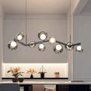 GobekUsa Glass Globe Black Led Pendant Chandelier - Nordic Style Dining Room Decor
