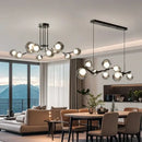 GobekUsa Glass Globe Black Led Pendant Chandelier - Nordic Style Dining Room Decor