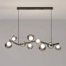 GobekUsa Glass Globe Black Led Pendant Chandelier - Nordic Style Dining Room Decor