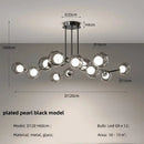 GobekUsa Glass Globe Black Led Pendant Chandelier - Nordic Style Dining Room Decor