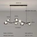 GobekUsa Glass Globe Black Led Pendant Chandelier - Nordic Style Dining Room Decor