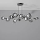 GobekUsa Glass Globe Black Led Pendant Chandelier - Nordic Style Dining Room Decor