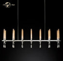 GobekUsa Glass LED Linear Chandelier for Dining & Living Room, Kitchen Island Lighting