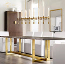 GobekUsa Glass LED Linear Chandelier for Dining & Living Room, Kitchen Island Lighting