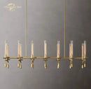 GobekUsa Glass LED Linear Chandelier for Dining & Living Room, Kitchen Island Lighting