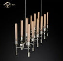 GobekUsa Glass LED Linear Chandelier for Dining & Living Room, Kitchen Island Lighting