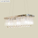 GobekUsa Simple Chrome Pendant Lighting with 4 Clear Glass Rods for Kitchen Island