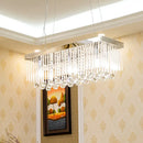 GobekUsa Simple Chrome Pendant Lighting with 4 Clear Glass Rods for Kitchen Island