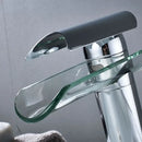 GobekUsa Glass Spout Basin Faucet: Waterfall Bathroom Mixer Tap, Chrome Finish