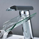 GobekUsa Glass Spout Basin Faucet: Waterfall Bathroom Mixer Tap, Chrome Finish
