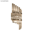 GobekUsa Modern Crystal Prism Sconce Lighting - 3 Lights - Chrome/Gold Finish - Living Room Wall Mounted Lamp