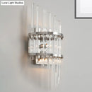 GobekUsa Modern Crystal Prism Sconce Lighting - 3 Lights - Chrome/Gold Finish - Living Room Wall Mounted Lamp