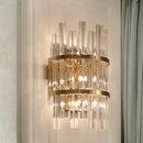 GobekUsa Modern Crystal Prism Sconce Lighting - 3 Lights - Chrome/Gold Finish - Living Room Wall Mounted Lamp