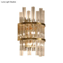 GobekUsa Modern Crystal Prism Sconce Lighting - 3 Lights - Chrome/Gold Finish - Living Room Wall Mounted Lamp