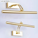 GobekUsa LED Bathroom Wall Lamp with Tubular Metal Shade - Chrome/Gold Finish, 16"/21.5" Wide