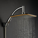 Modern chrome & gold square rainfall shower head bathroom by Decorbites