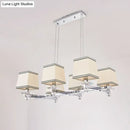GobekUsa Traditional Island Pendant Light Kit - Square White Fabric, 6/8 Lights - Ideal for Dining Rooms