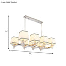 GobekUsa Traditional Island Pendant Light Kit - Square White Fabric, 6/8 Lights - Ideal for Dining Rooms