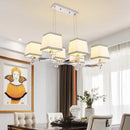 GobekUsa Traditional Island Pendant Light Kit - Square White Fabric, 6/8 Lights - Ideal for Dining Rooms