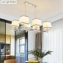 GobekUsa Traditional Island Pendant Light Kit - Square White Fabric, 6/8 Lights - Ideal for Dining Rooms