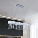 GobekUsa Modern Crystal LED Kitchen Island Pendant Light with Chain Fringe - Oversized Rectangle Design