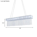 GobekUsa Modern Crystal LED Kitchen Island Pendant Light with Chain Fringe - Oversized Rectangle Design