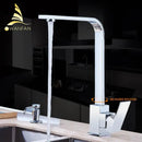 GobekUsa Brass Kitchen Sink Faucet 360 Swivel Mixer in Black - Single Handle