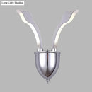 GobekUsa Modern Metal 2-Light Chrome LED Wall Sconce with Acrylic Shade in Warm/White Light by Swan Head Wall Lighting