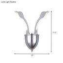 GobekUsa Modern Metal 2-Light Chrome LED Wall Sconce with Acrylic Shade in Warm/White Light by Swan Head Wall Lighting