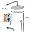 GobekUsa Brass Shower Set with 2-Way Mixer and Handheld Spray - 8-16" Rain Shower Head